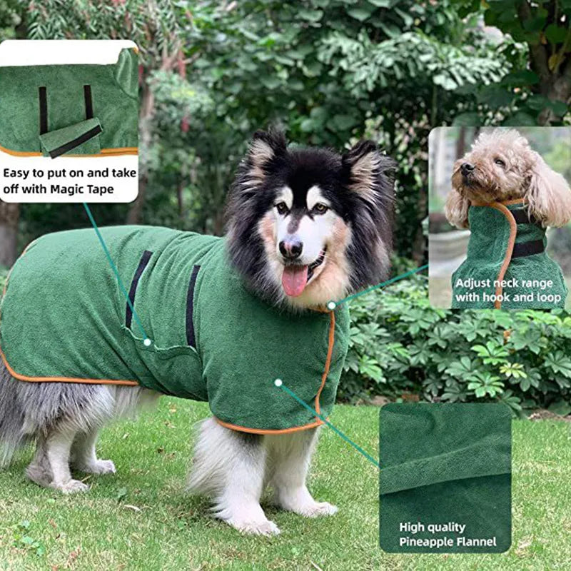 Accappatoio per Cani in Microfibra ad Asciugatura Rapida