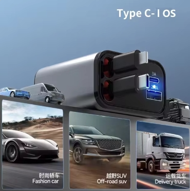 Caricabatterie da Auto USB-C Retrattile 120W